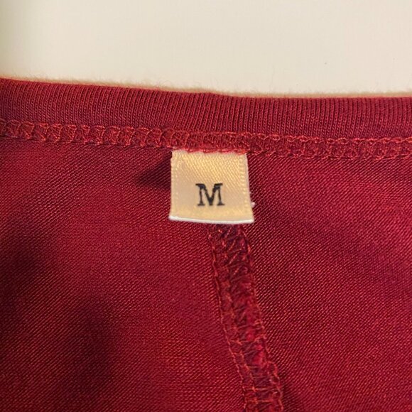 Weaczzy Red Wine Sleeveless Stretchy Swing Tank Dress with Pockets Size Medium - Picture 9 of 13